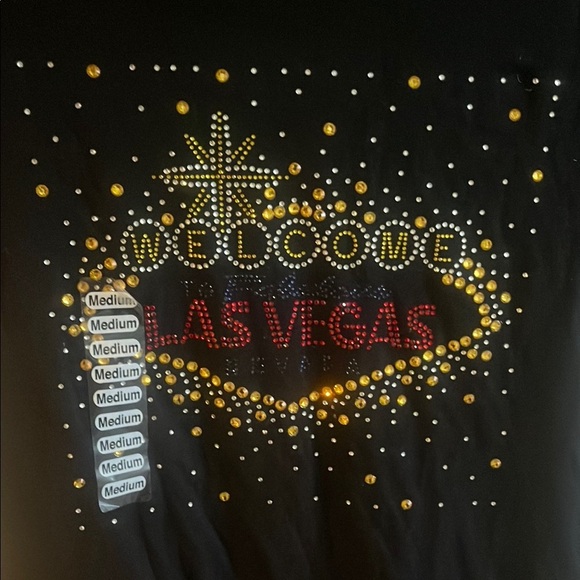 Black Las Vegas Graphic T-Shirt Medium - Picture 2 of 3